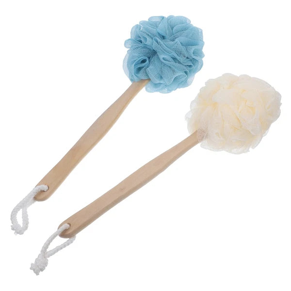 2 Pcs Man Bath Brushes for Shower Bathing Women with Long Handle