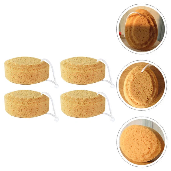 4Pcs Adult Shower Sponge Bath Natural Sea Massaging Household Bathing Brush