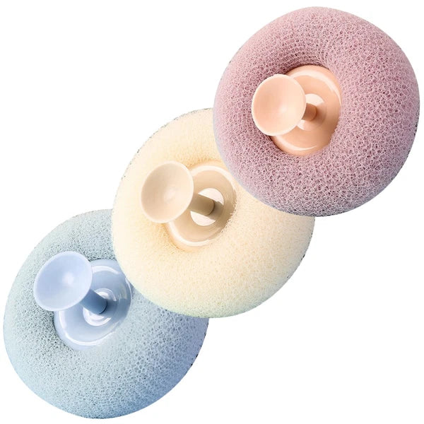 3 Pcs Bath Brush Scrubbers Shower for Mesh Puff Accessories