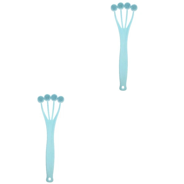 2 Pack Exfoliating Bath Brush Back Scrubber for Shower Miss Long Handle