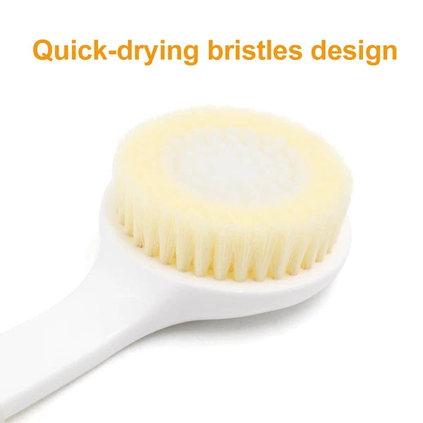 Nylon Soft Bristle Curved Handlebar Body Clean Brush Bath Shower Scrubber Tool