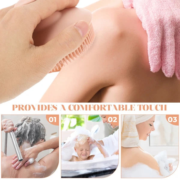 Bath Brush Exfoliating for Body Travel Soft Silicone Scrubber Shower