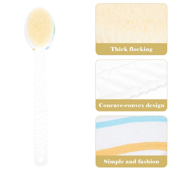 Double-head Shower Brush Bath Scrub Man Cleaning Long Handle Bathing