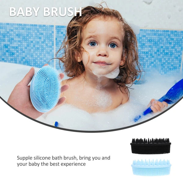 2 Pcs Bath Brush Silicone Shower Scrubber Body with Handle