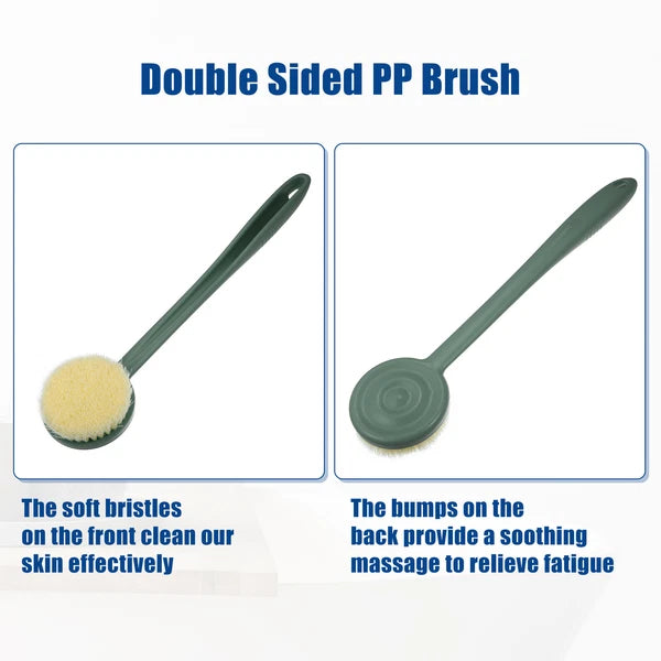 1Pcs Body Bath Brush Back Scrubber Massage for Shower with Long Handle PP Green