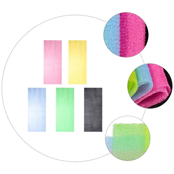 5Pcs Bathing Back Scrubber Body Washer Exfoliating Scrubber Brush Long Strap
