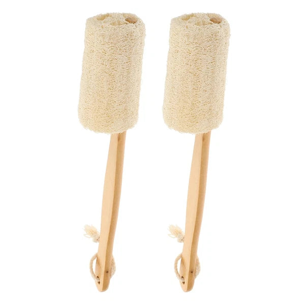 2 Pcs Loofah Shower Brush Body Cleaning Sponge Bath Back Scrubber