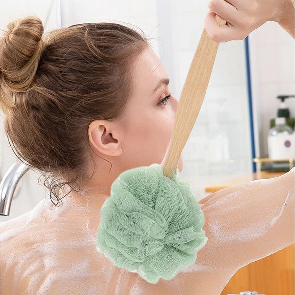 3 Pcs Bath Ball Towel Back Shower Scrubber Body Cleaning Brush Home Use