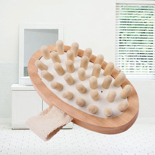Body Massage Bath Brush Wooden Massage Round Head Bath Bathroom Accessories