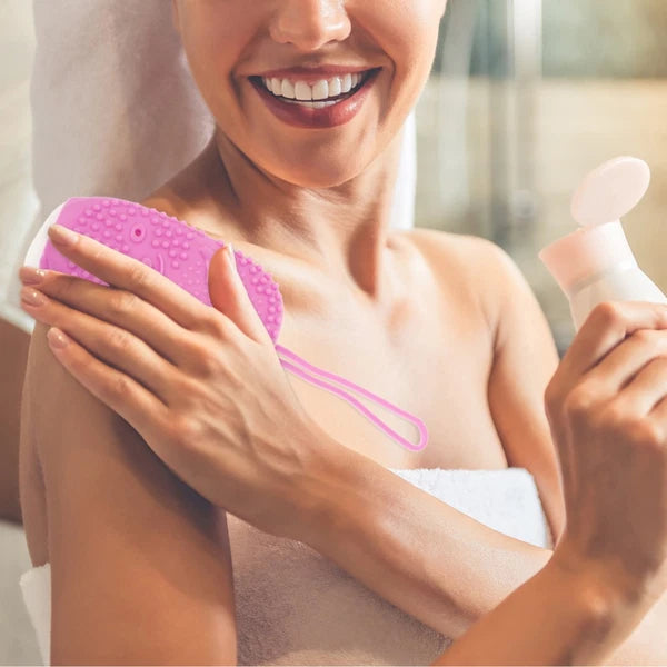 Automatically Soak Bath Scrub Silicone Bath Brush Without Soap Purple bath brush