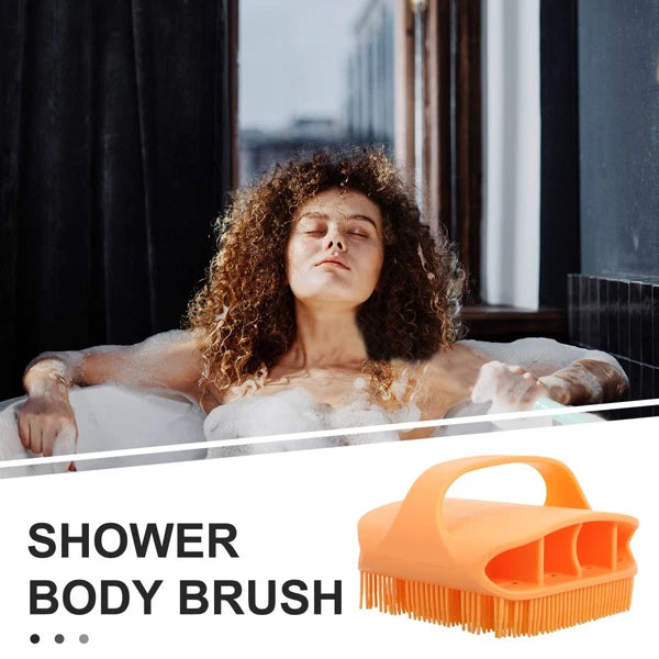 Silicone Bath Massage Brush Man Bathing Back Scrubber for Shower Men