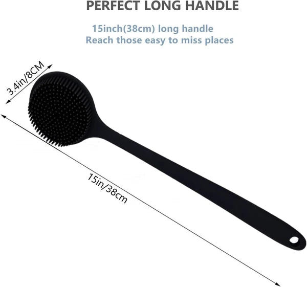 Silicone Body Scrubber, Long Handle Back Scrubber for Body, Shower Srush Back Br