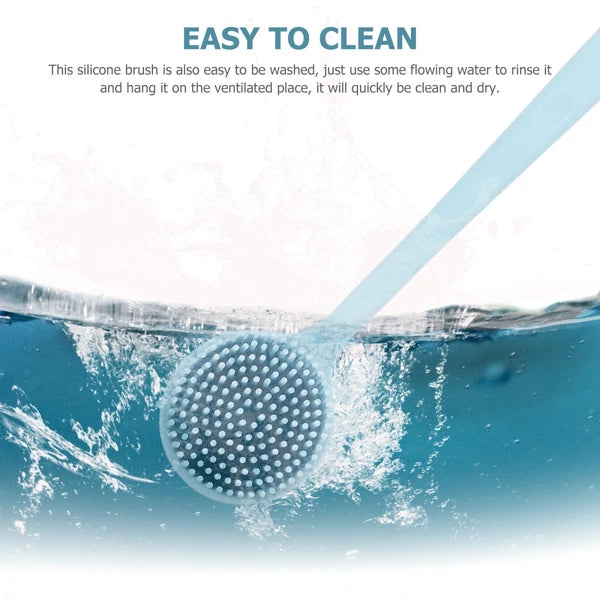 Silicone Bath Brush Shower Back Cleaning Scrubber Man Body with Handle