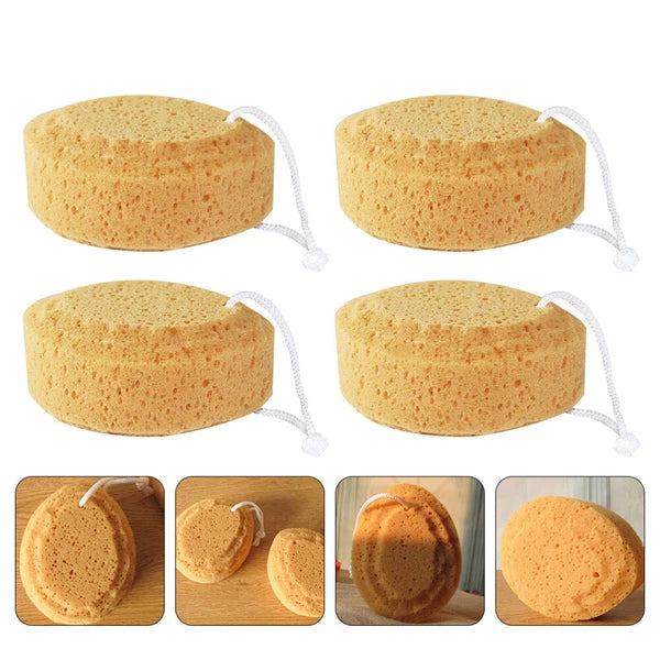 4Pcs Adult Shower Sponge Bath Natural Sea Massaging Household Bathing Brush