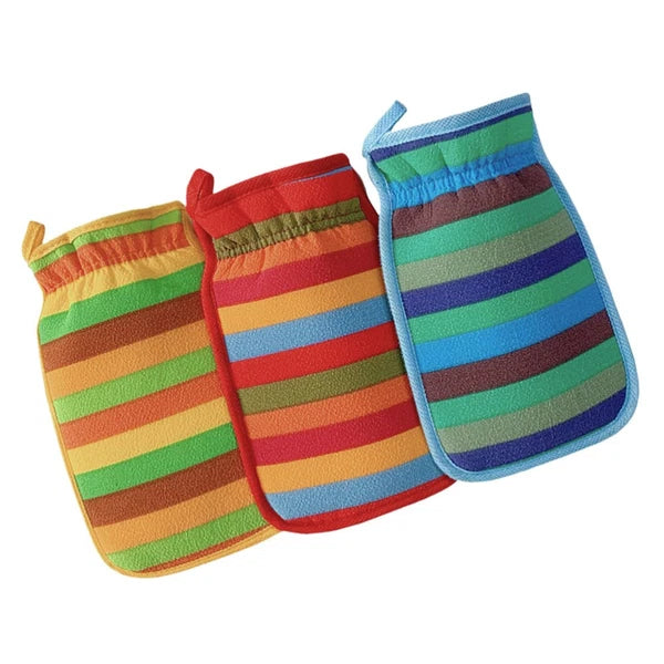 3 Pcs Bath Towel Gloves Back Brush for Shower Men Mitts Washcloths