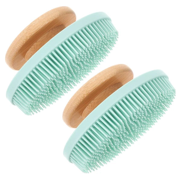 2pcs Silicone Bathing Long Teeth Body Cleaning Brush Mild Body Scrubber Brush