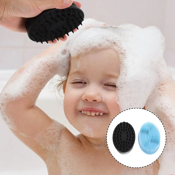 2 Pcs Bath Brush Silicone Shower Scrubber Body with Handle