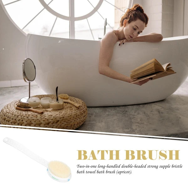 Double-head Shower Brush Bath Scrub Man Cleaning Long Handle Bathing
