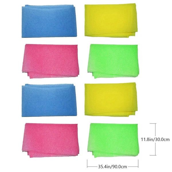 8 Pcs Back Scrub Foam Towel Exfoliator for Shower Bath Scrubber Body Brushes