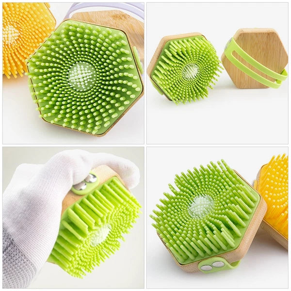 Silicone Bath Brush Bathing Body Shower Scrubber Portable Exfoliator Bath Brush