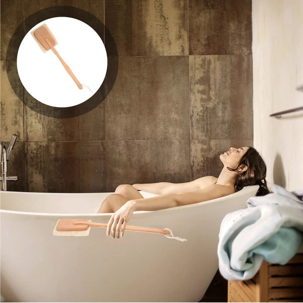 Back Massage Wooden Shower Brush Long Handle Exfoliating Bath Brush 40 cm