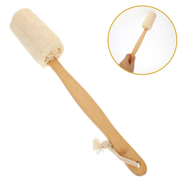2 Pcs Loofah Shower Brush Body Cleaning Sponge Bath Back Scrubber
