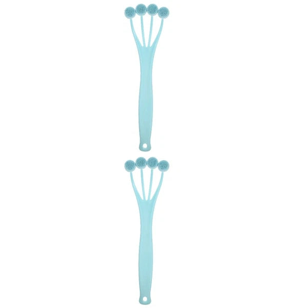2 Pack Exfoliating Bath Brush Back Scrubber for Shower Miss Long Handle