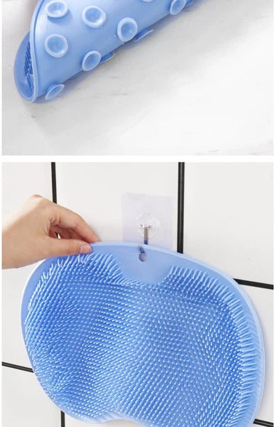 Silicone Rub Back Brush Non-slip Wash Foot Pad  with Sucker Massage Shower Mat