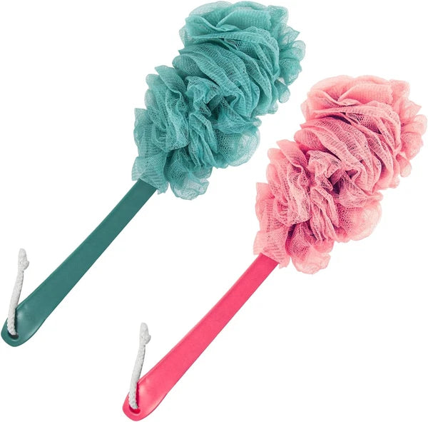 2-Pack Back Scrubber Loofah Brush with Long Handle for Shower