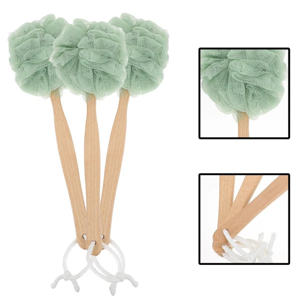 3 Pcs Bath Ball Towel Back Shower Scrubber Body Cleaning Brush Home Use