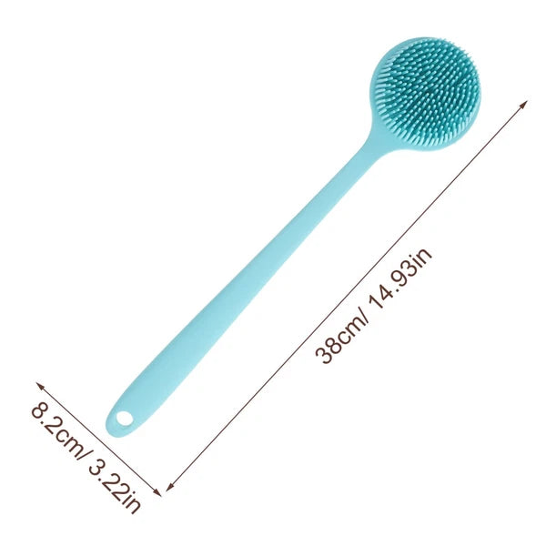 Long Handle Bath Brush Silicone Exfoliator Body Scrubber for Clesning