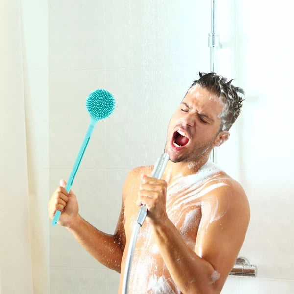 Silicone Body Scrubber Bath Body Brush with Long Handle Shower Brush