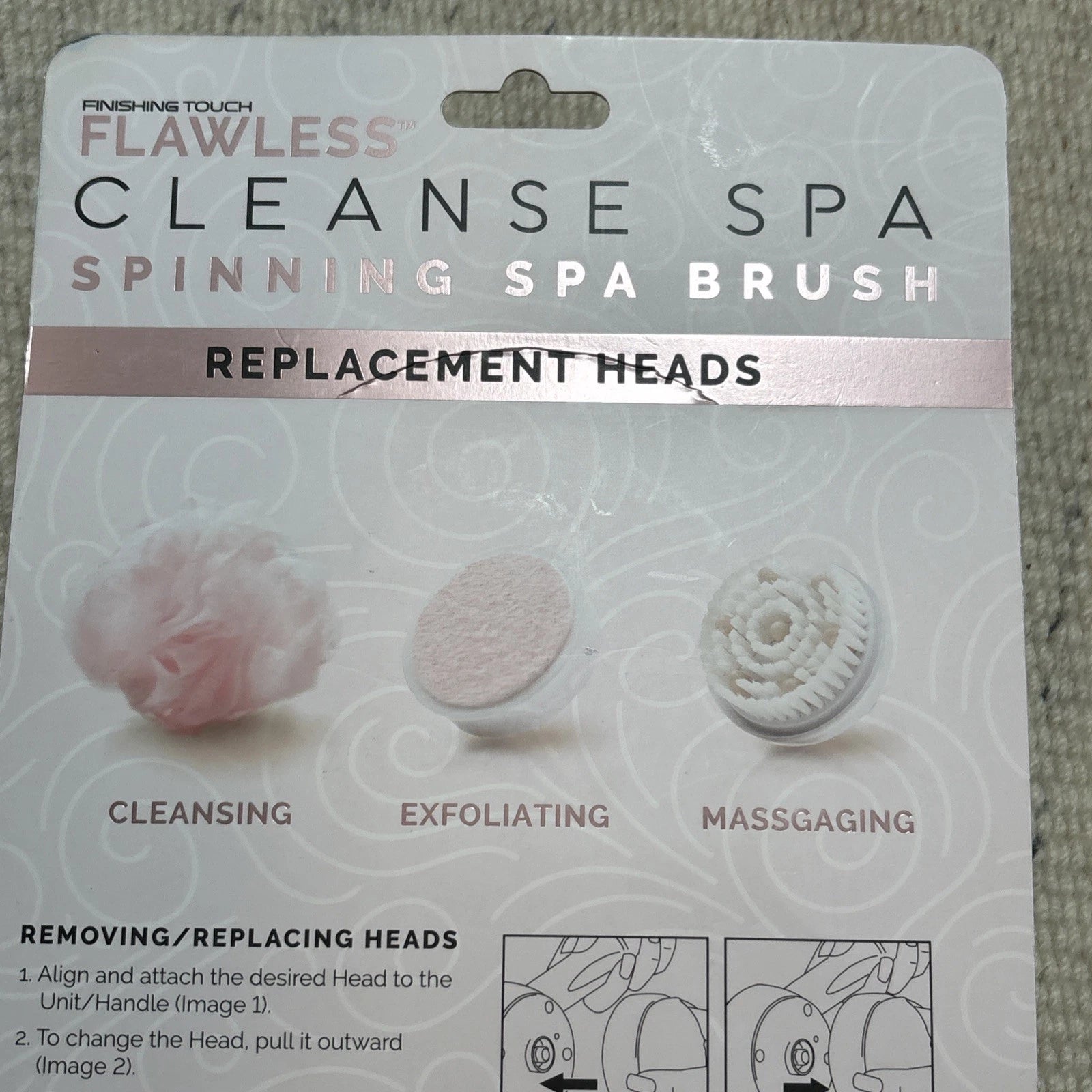 Finishing Touch Flawless SPINNING SPA BRUSH  Replacement Heads 3 - Pack