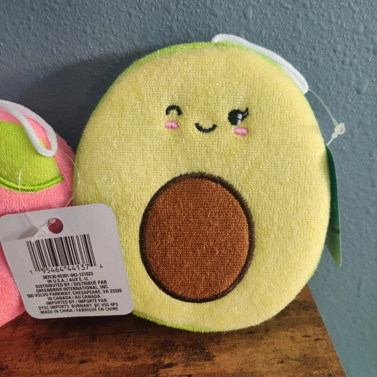 Bath Sponge Set NWT Lemon Strawberry Avocado Cute Kawaii Fruit Body Loofah Scrub