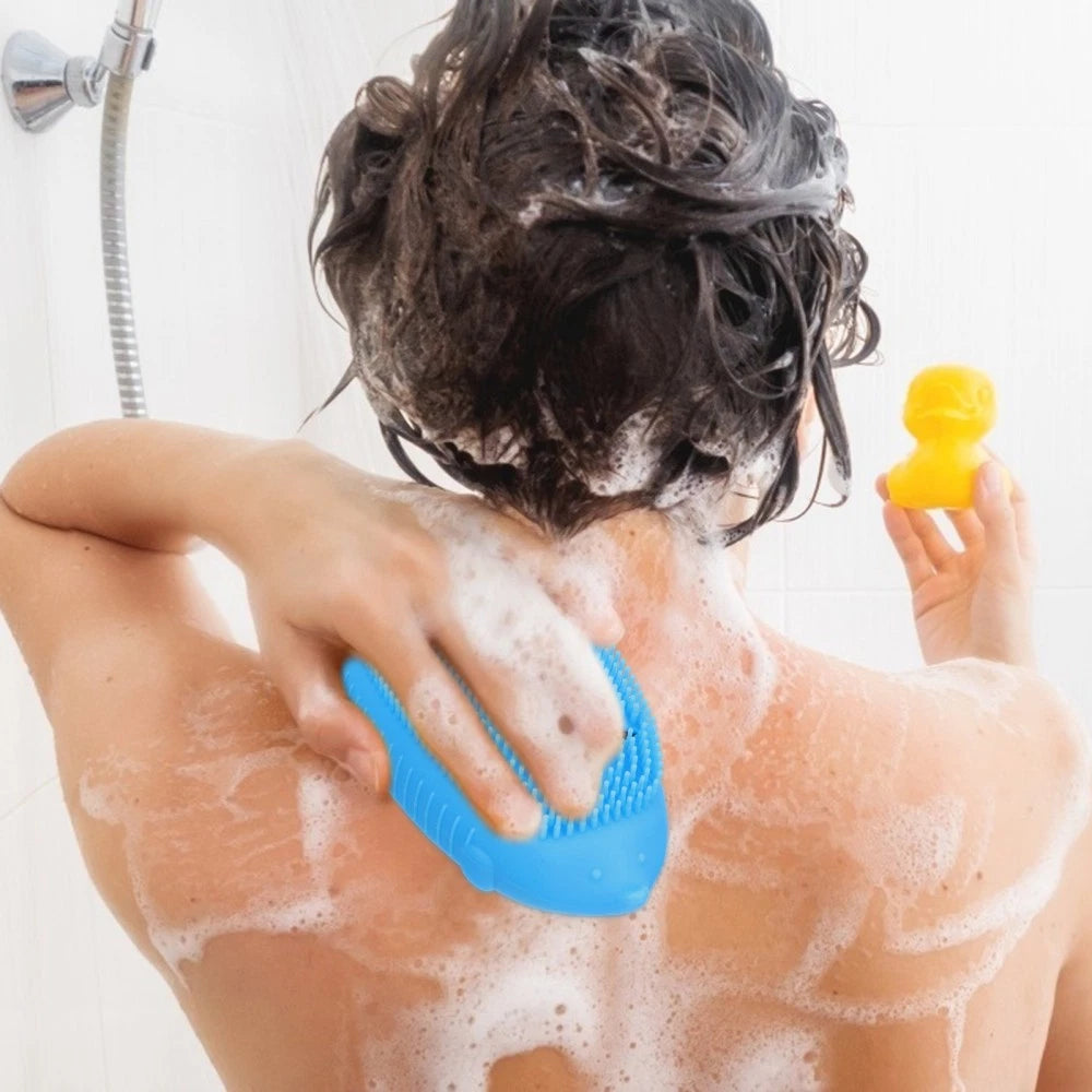 1Pc Silicone Bathing Brush Household Shower Brush Useful Body Bathing Scrubber