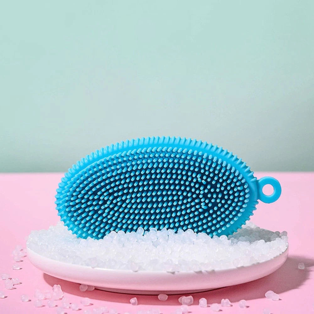 2 Pcs Bath Brush Body Exfoliator Man Newborn Cleaning Silicone Scrubber