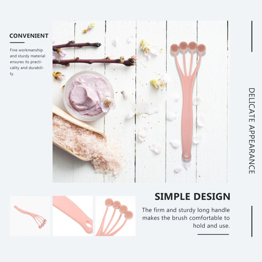 Exfoliating Bath Brush Back Scrubber Shower Tool Long Handle for