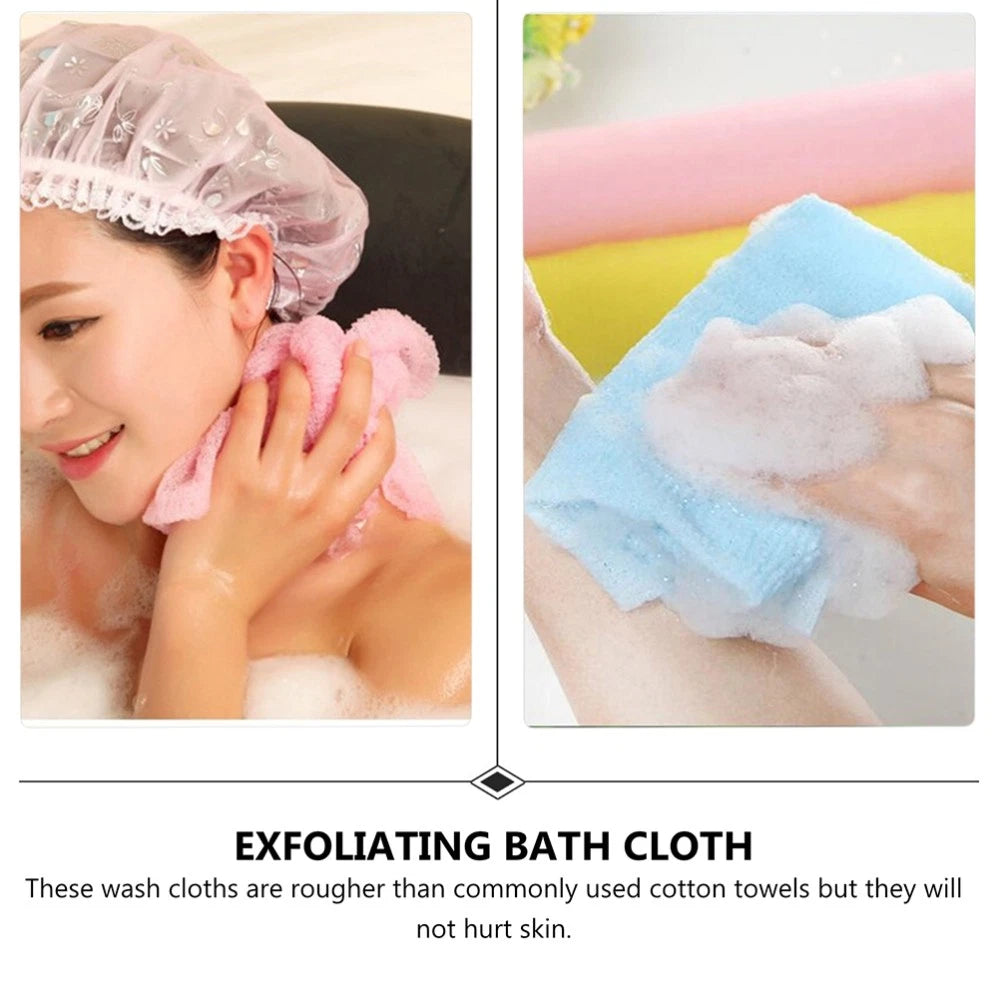 8 Pcs Back Scrub Foam Towel Exfoliator for Shower Bath Scrubber Body Brushes