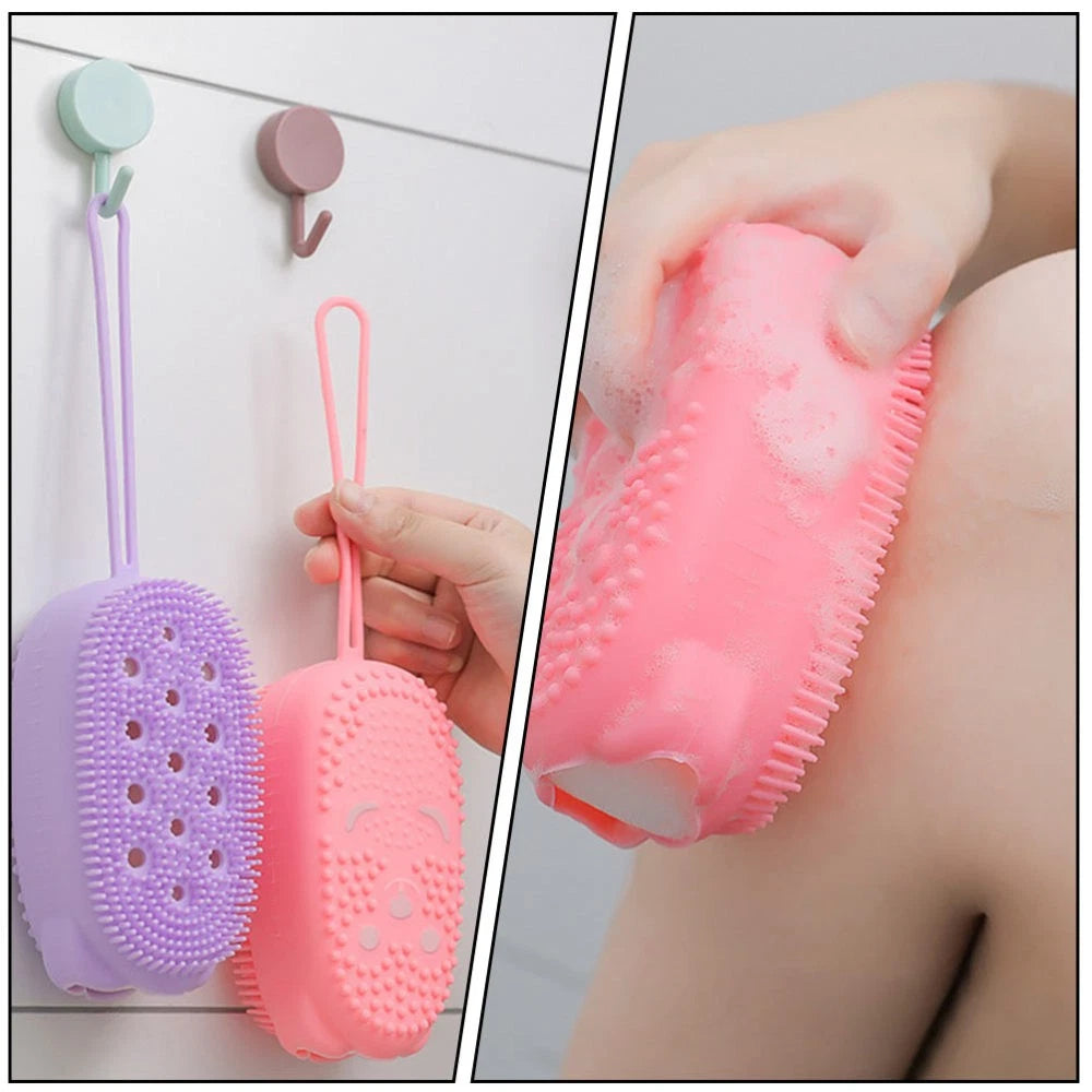 6 Pcs Bath Brush Exfoliating Body Bathing Scrubber Silicone Cleaning