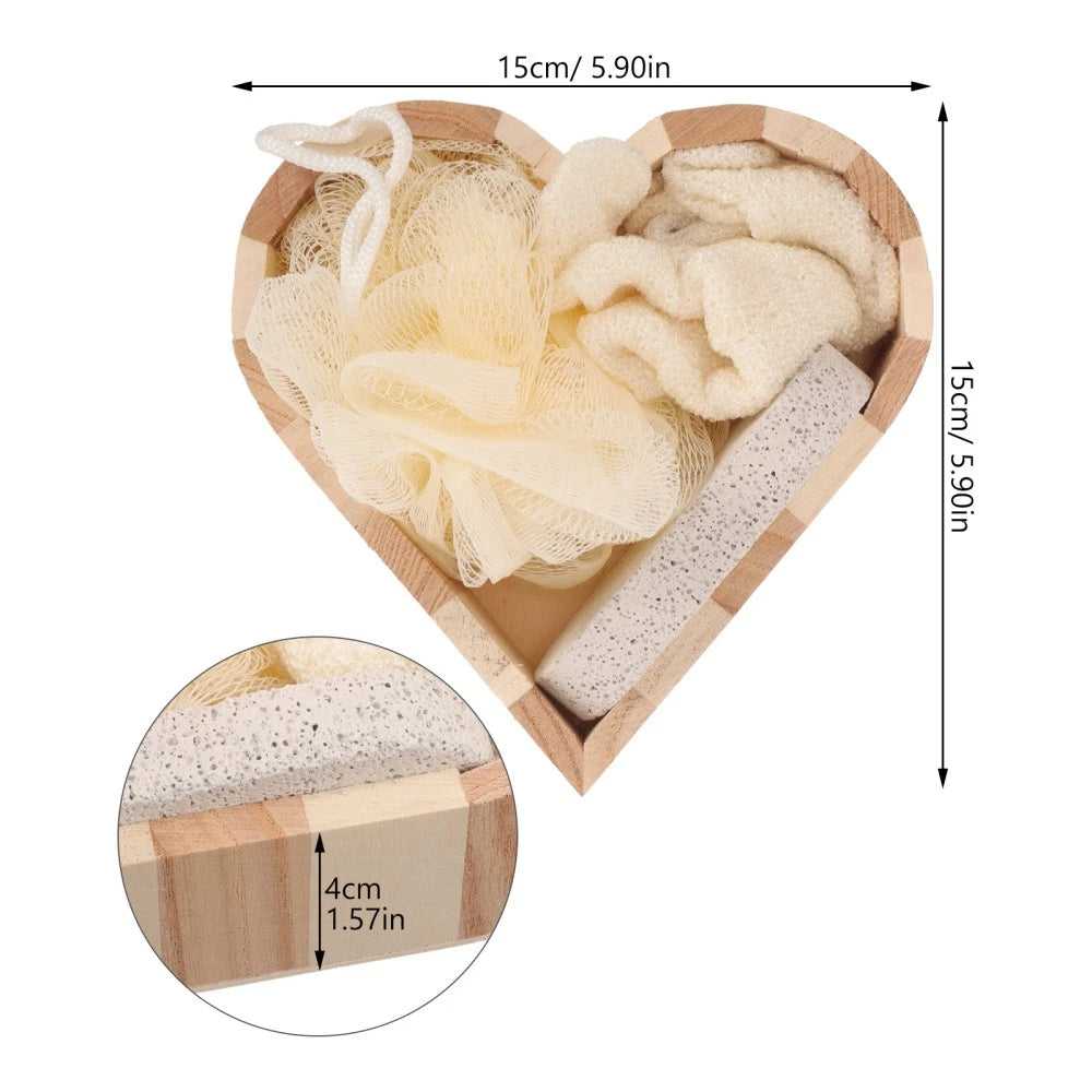 Heart-shaped Bath Brush Skin Scrubber Exfoliator Back for Shower