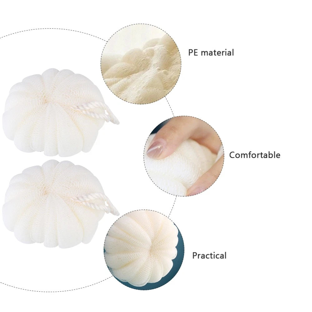 2 Pcs Petal Bath Ball Sponge Balls Shower Body Scrubber Baby Loofah Pad Pouf