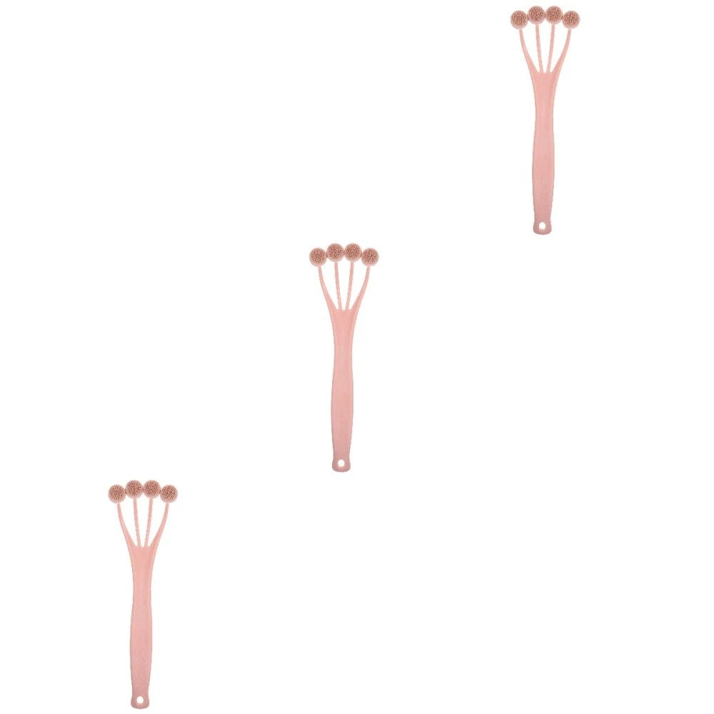 3 Pack Exfoliating Bath Brush Body Shower Scrubber Long Handle for