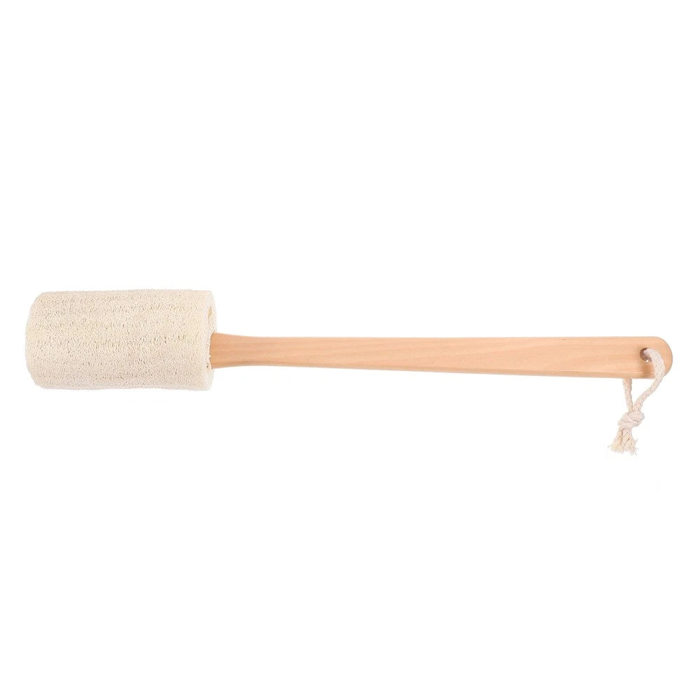 Natural Loofah Bath Scrubber Brush with Long Handle for Easy Cleaning