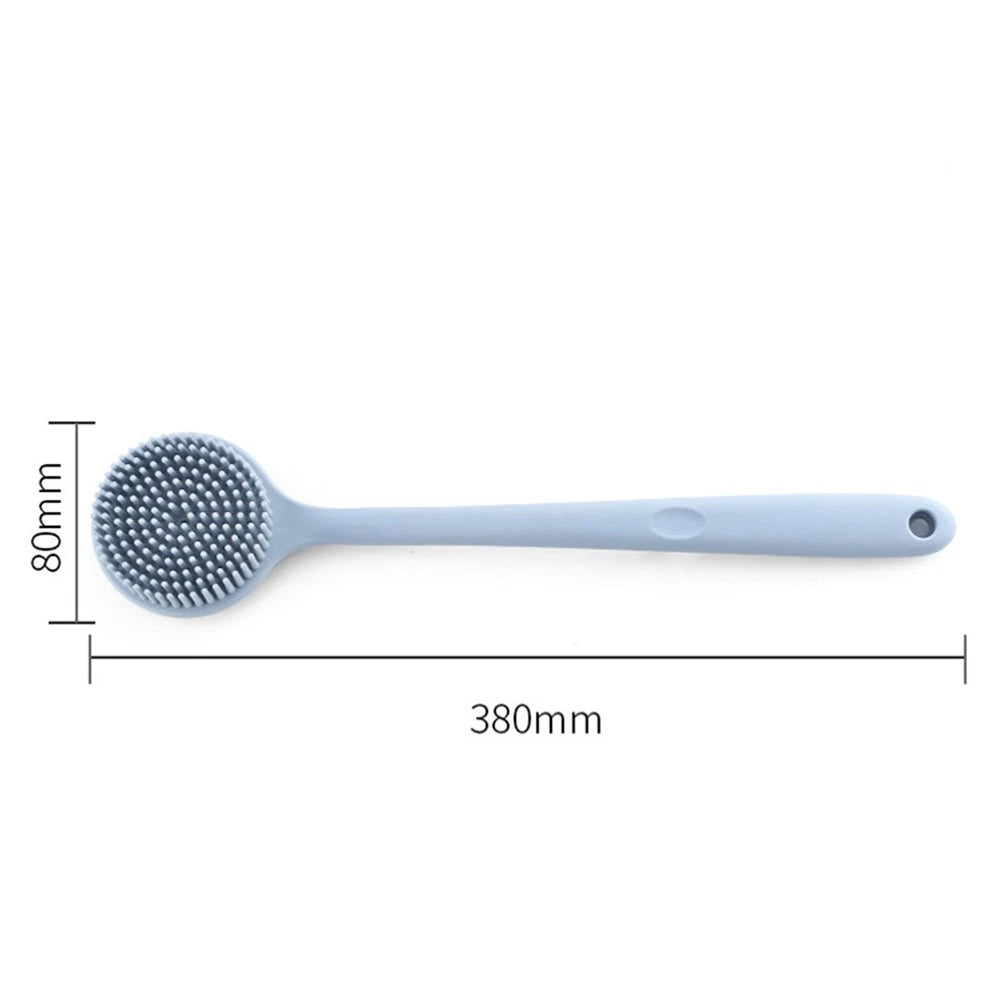 1pc Long Handle Shower Brush Silicone Body Brush Bath Brush Back Skin Scrubber