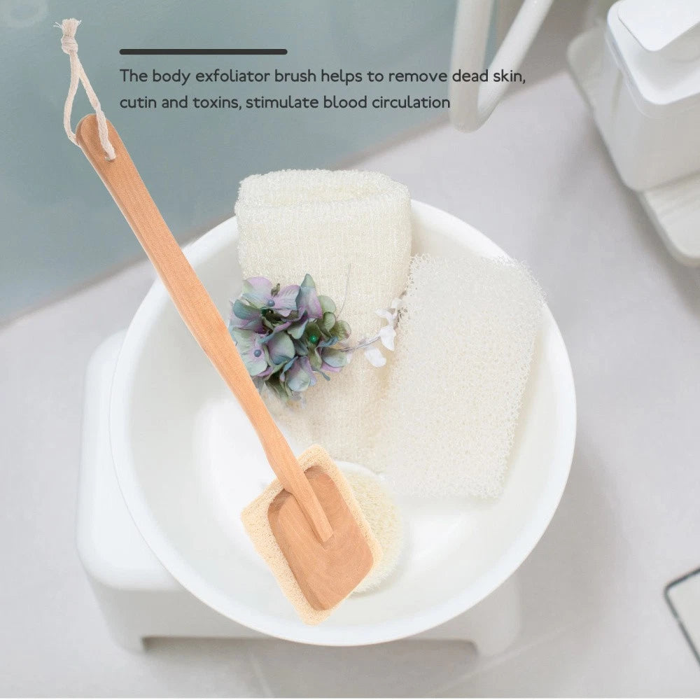 Back Massage Brush Exfoliating Scrubber with Handles Shower for Women