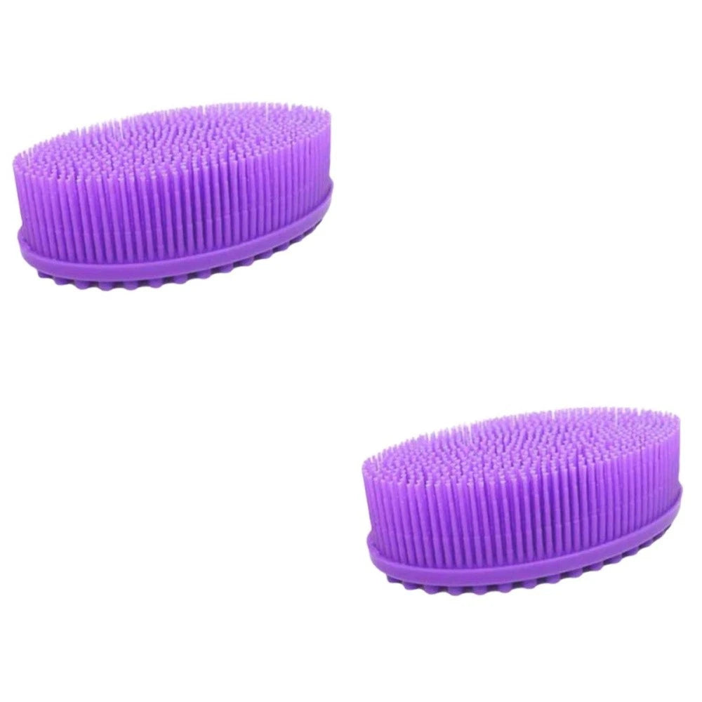2 PCS Bath Brush Body Scrubber Silicone Exfoliator Baby Washing Bathing