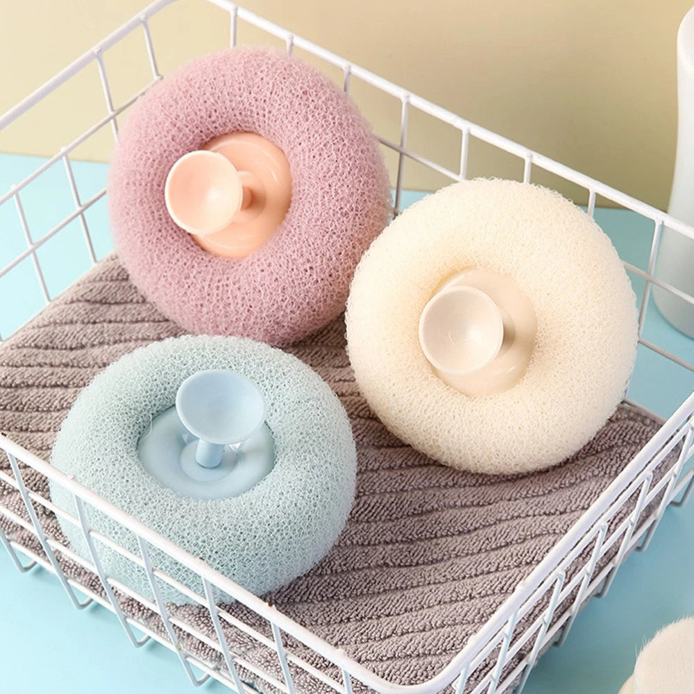 3 Pcs Bath Brush Scrubbers Shower for Mesh Puff Accessories