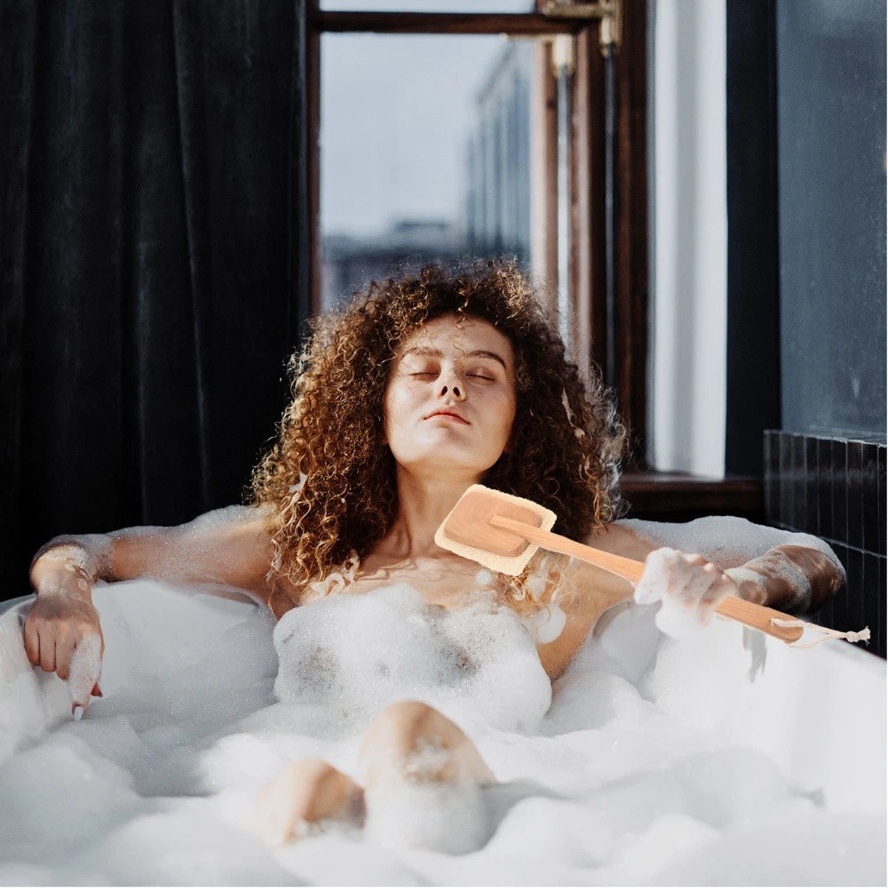 Back Massage Brush Shower for Men Cleaning Exfoliating Long Handle Bath