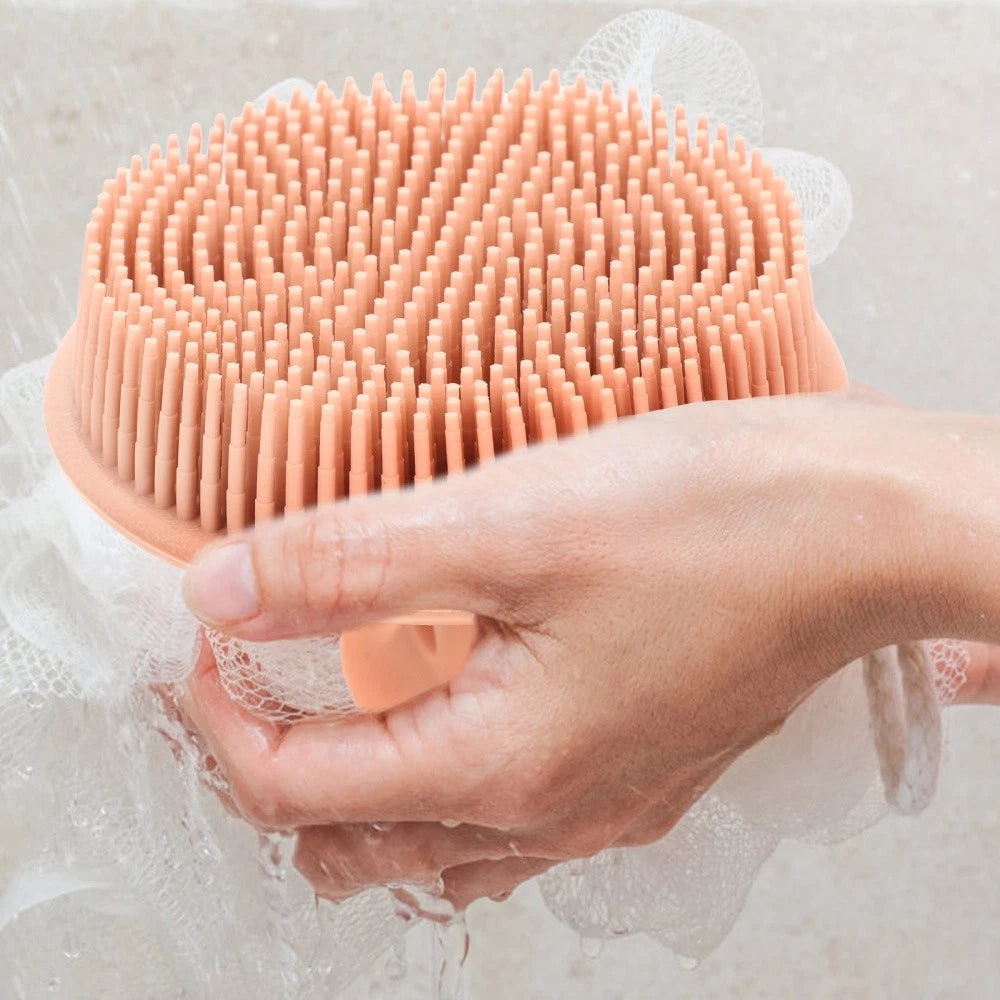 Bath Brush Exfoliating for Body Travel Soft Silicone Scrubber Shower