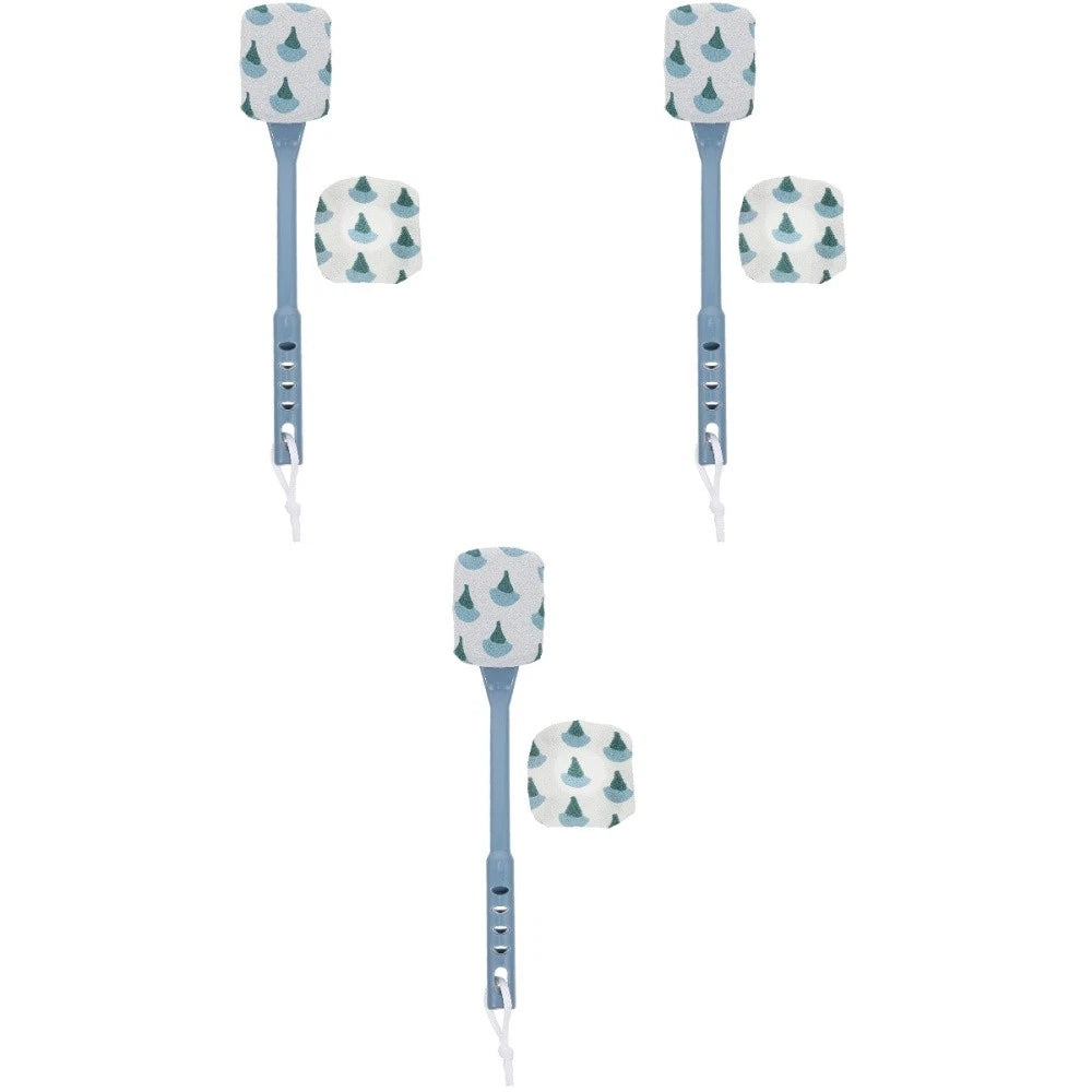 3 pcs Household Bath Brush Practical Shower Brush Back Cleaning Brush for